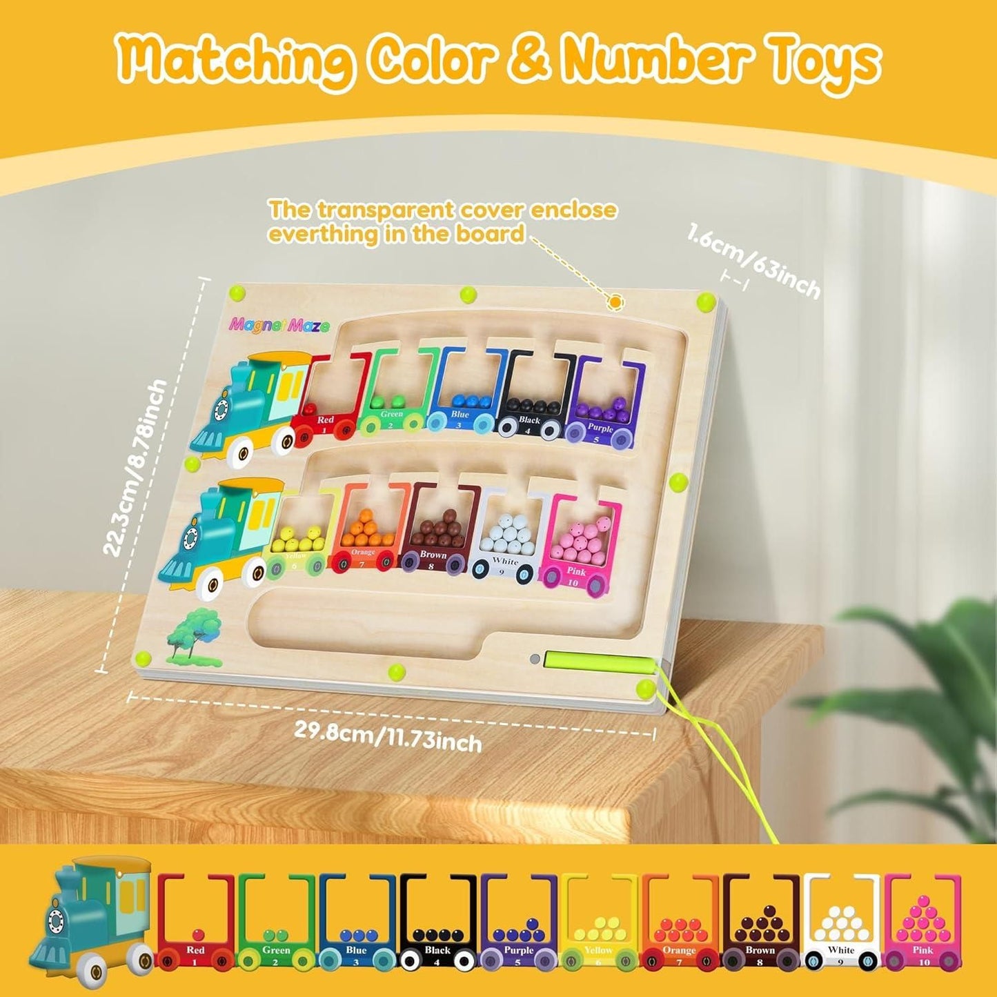 Magnetic Color & Number Maze Montessori