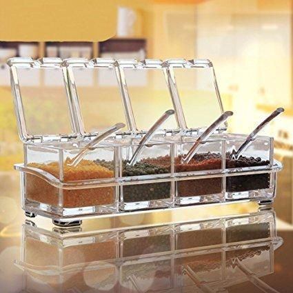Crystal Acrylic Box With Spoons