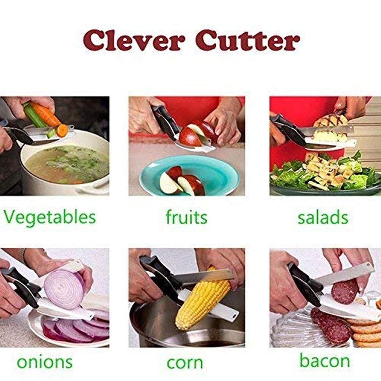 2 in 1 Kitchen Knife & Clever Cutter