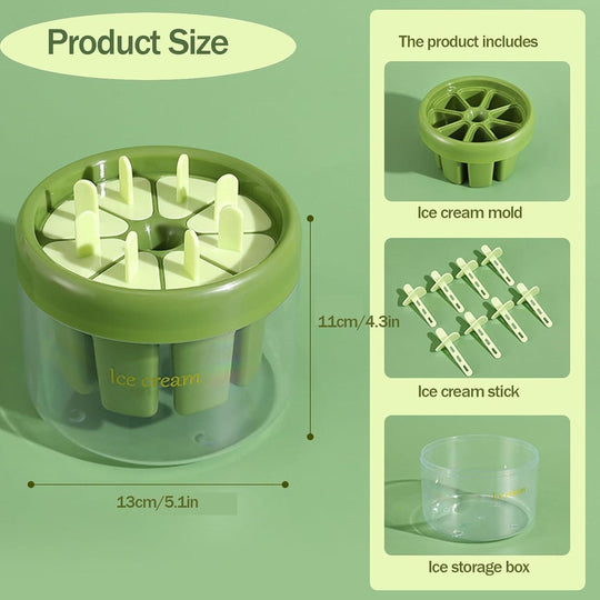 Reusable 8 Pieces Ice Pop Mould