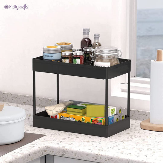 2 Tier Rack Shelf with Wheels