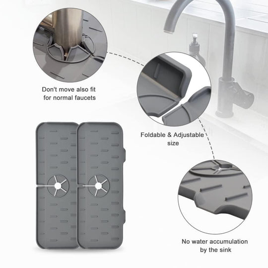 Silicone Faucet Drip Catcher Mat (Pack of 2)