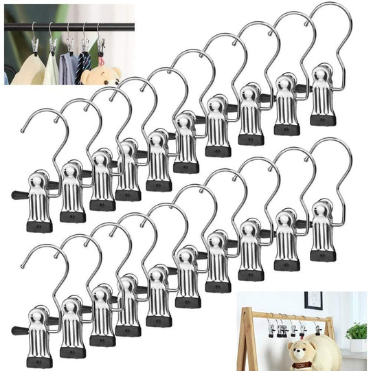 Laundry Hook Hanging Hold Clips (Pack of 10)