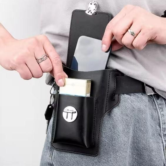 PU Leather Mobile Pouch With Belt Loop