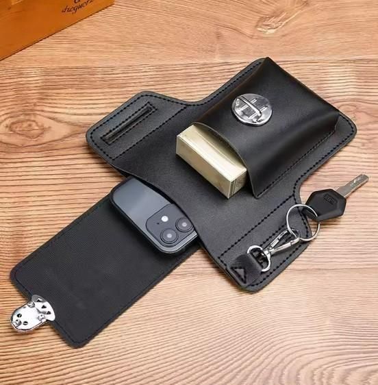 PU Leather Mobile Pouch With Belt Loop