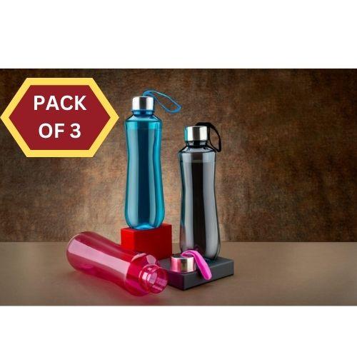 Heavy Round Transparent Bottle (Pack of 3)